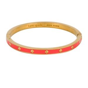Kate Spade New York Enamel Spade Coral Enamel Metal Bangle Bracelet